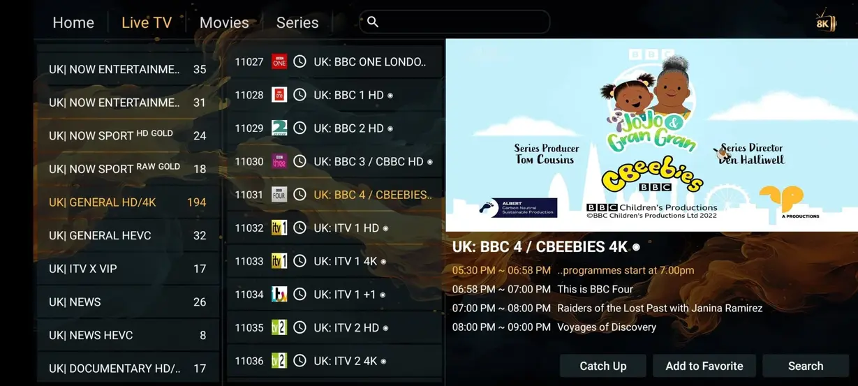 TVOXAR IPTV interface preview 6