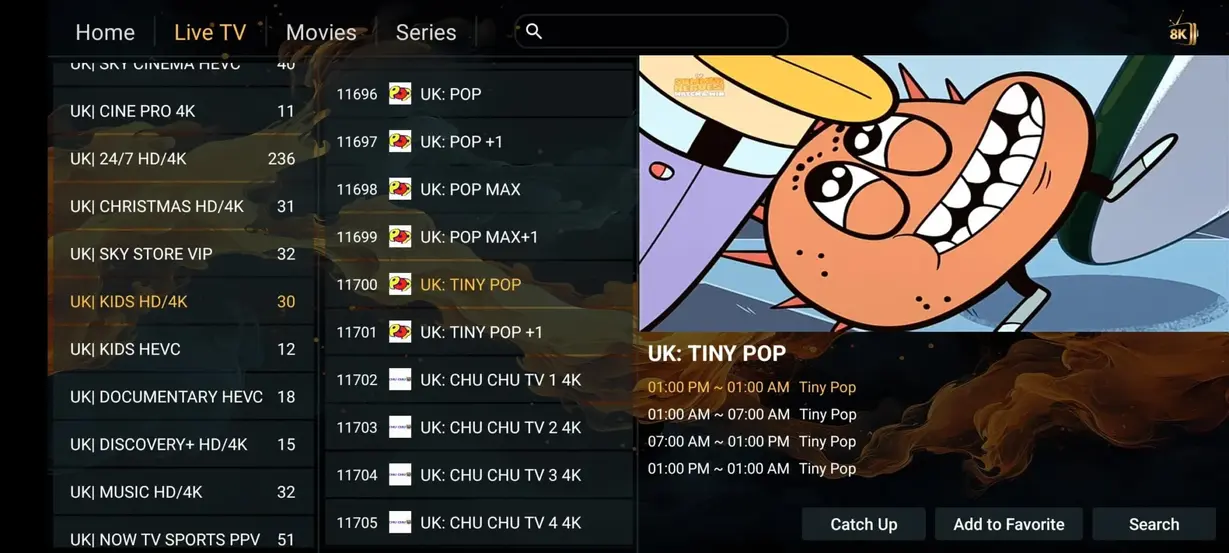 TVOXAR IPTV interface preview 9