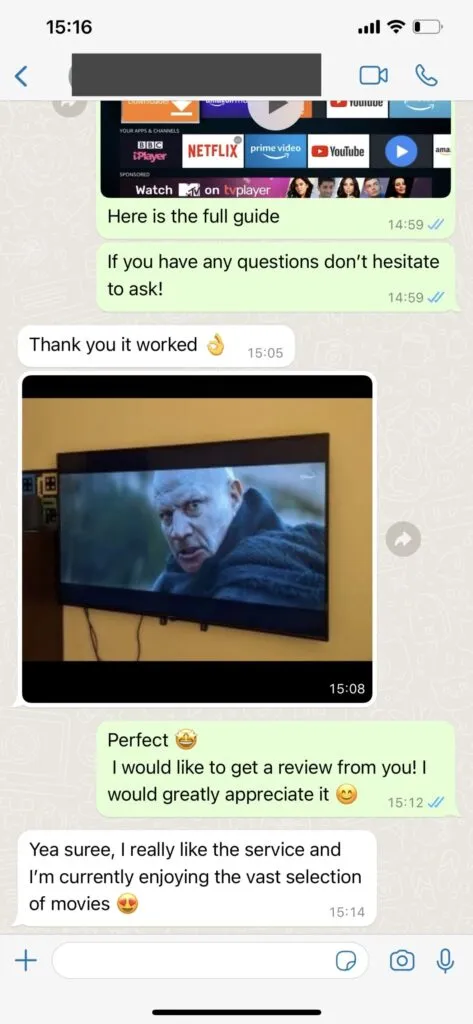 TVOXAR WhatsApp support screenshot 1